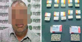 Individuo es detenido con 100 cartuchos útiles