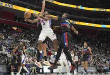 Resumen del partido entre 76ers y Pistons en la NBA