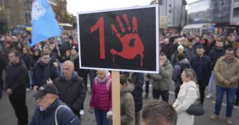 Manifestaciones en Novi Sad tras tragedia en Serbia