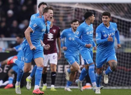 Napoli vence a Torino en la Serie A con gol de McTominay