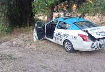 Hallazgo de cuerpo en taxi en Zacatecas