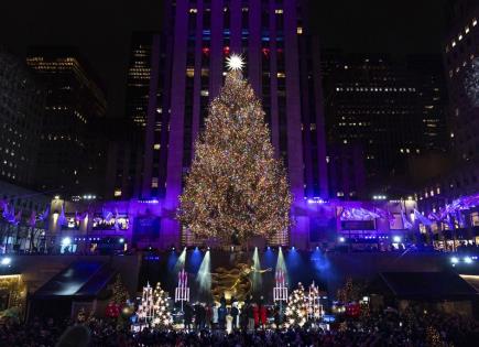 Ceremonia Anual de Encendido del Árbol de Navidad en Rockefeller Center de Nueva York