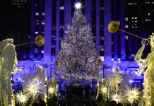 Espectacular iluminación del árbol de Navidad en Nueva York