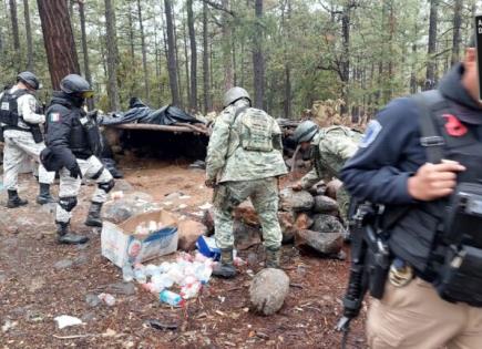 Operativo policial destruye campamento utilizado por criminales en Guachochi