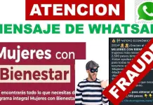 Estafan por WhatsApp con falso apoyo de Mujeres con Bienestar