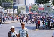 Manifestación y bloqueo de tráfico en CDMX