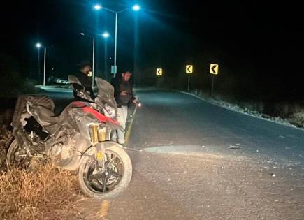 Motociclista lesionado, al derrapar su “jaca”