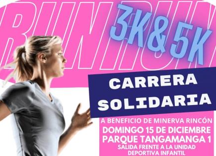 Invitan a carrera solidaria para tratamiento de Mine Rincón