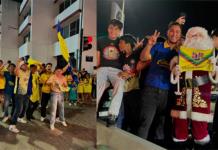 Celebración del tricampeonato del Club América en el Ángel de la Independencia