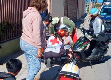 Chocan motociclistas; dos resultan lesionados Chocan motociclistas; dos resultan lesionados