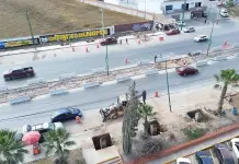 Puente peatonal en carretera a Rioverde, a principios de 2025