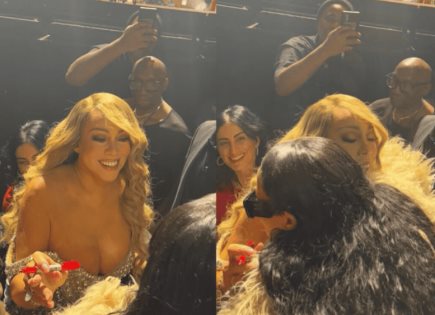 Mariah firma el pecho de Rihanna en concierto navideño