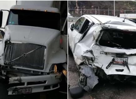 Accidente de tráiler en la autopista México-Toluca