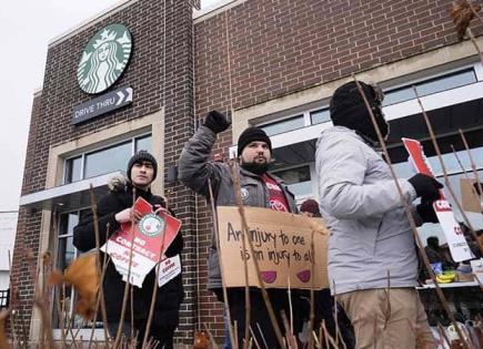 A huelga, trabajadores de Starbucks en EU