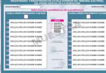 Modelo de Boleta para Elecci&oacute;n Judicial del Poder Judicial de la Federaci&oacute;n