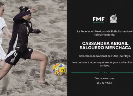 Selección Nacional de Futbol de Playa Femenil de luto por Cassandra Salguero