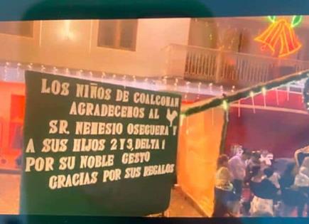 Alcaldesa agradece juguetes al CJNG