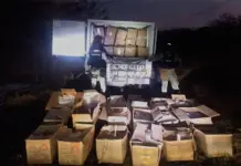 Aseguramiento de camión con metanfetamina en Culiacán