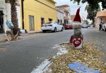 Foto del día | Baches decorados en protesta ciudadana