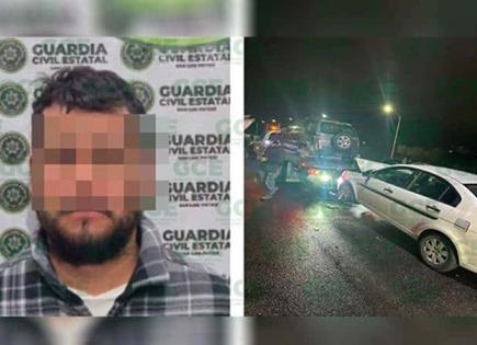 Conductor es arrestado en accidente vial