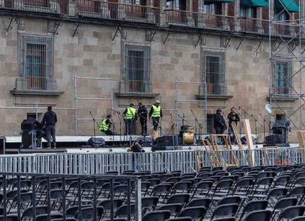 Zócalo, listo para el evento de Sheinbaum