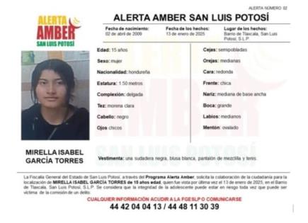 Emite la FGE Alerta Amber por joven de 15 años