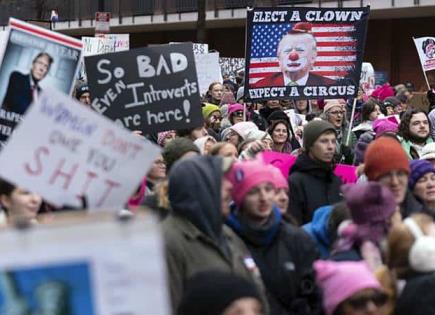 Protestan en DC ante amenazante arribo de Trump