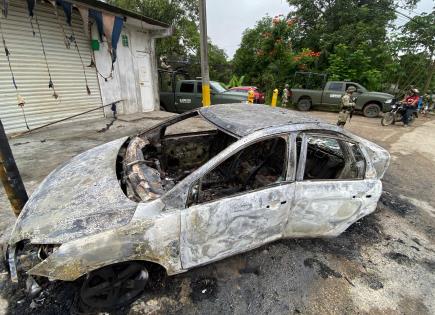 Queman autos en Tabasco por captura de líder de La Barredora