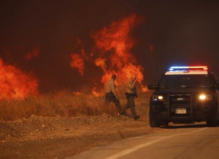 Incendio Forestal en Los Ángeles y Labores de los Bomberos