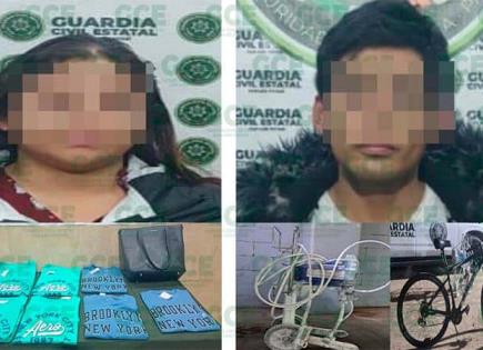 En flagrancia, arrestan dos presuntos ladrones