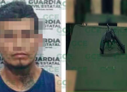 Vándalo es arrestado con arma de fuego