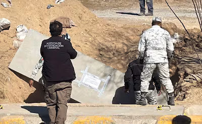 Trabajos para sellar túnel migrante en Ciudad Juárez Trabajos para sellar túnel migrante en Ciudad Juárez