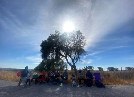 Foto del día | Peregrinos descansan bajo la sombra del Pirul