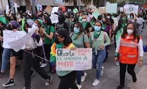 Manifestación feminista por la despenalización del aborto en Yucatán