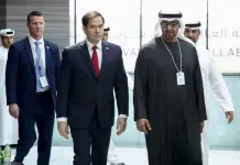 Visita y reuni&oacute;n de Marco Rubio en Emiratos &Aacute;rabes Unidos