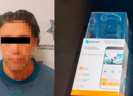 Ladrón intentó robar cámara de una tienda
