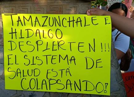 Personal de salud en la Huasteca se manifiesta por contratos e insumos
