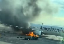 Incendio en avión de American Airlines en Denver