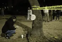 Protesta feminista en Tlatelolco por feminicidio