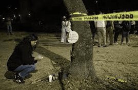 Protesta feminista en Tlatelolco por feminicidio