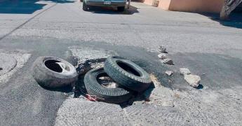 Urge reparar socavón en la calle Portugal