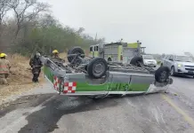 Un herido en volcadura sobre libramiento de Ciudad Valles