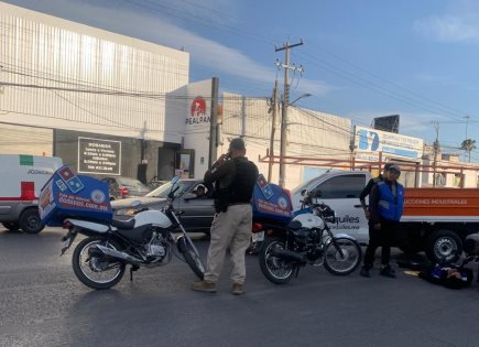 Motociclista repartidor de pizzas resulta lesionado en choque con camioneta en José de Gálvez