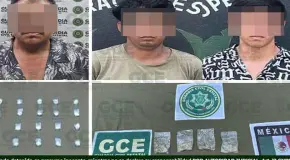 Detiene GCE a 3 vendedores de drogas