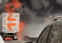 Incendio en autopista México-Querétaro genera caos en regreso a CDMX