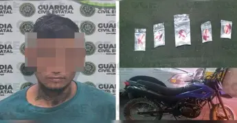 Hampón vendía droga en una moto robada