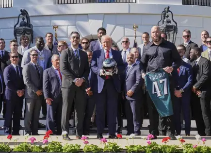 Trump celebra a los campeones Eagles en la Casa Blanca