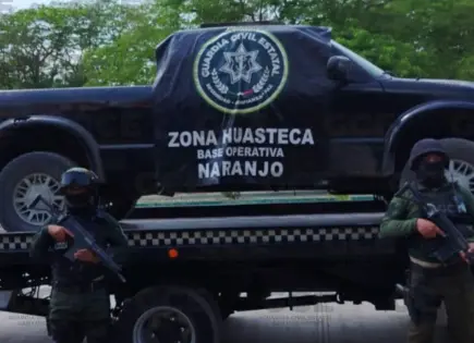 Hallan camioneta abandonada con ponchallantas en El Naranjo