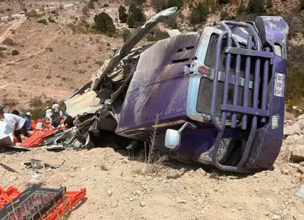 Voraz rapiña al volcar un tráiler con pan 