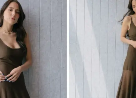 Majo Aguilar y su impactante vestido marrón chocolate